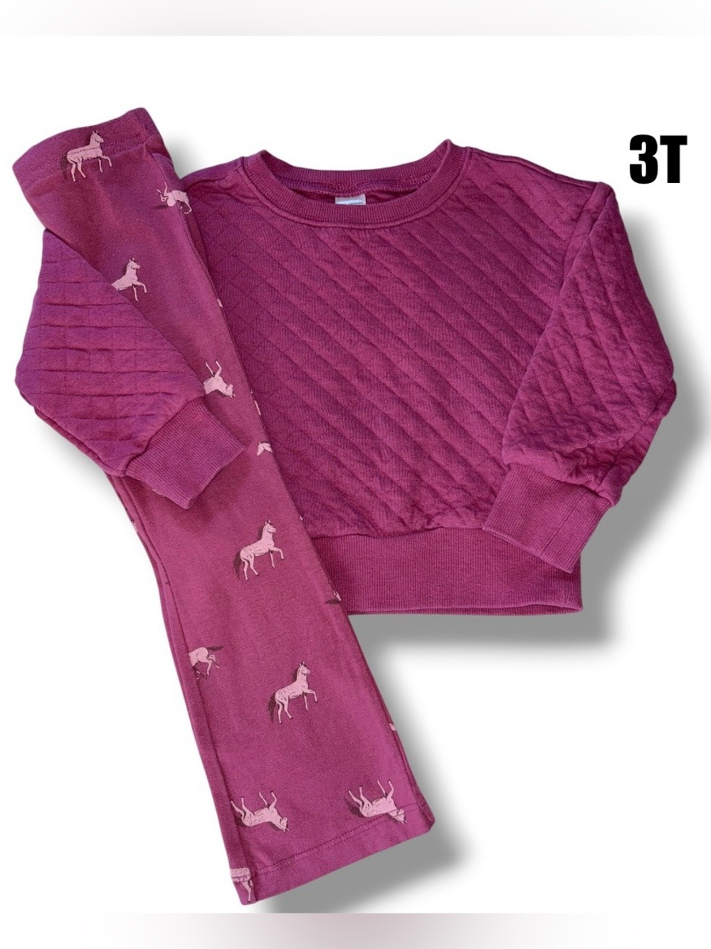 EUC, Carter's Quilted Quilted sweatshirt & Flare Leggings Set Size 3T
